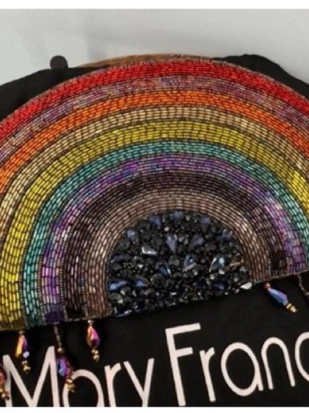 Mary Frances Rainbow Beaded Half-Moon Crossbody Bag - Multicolor